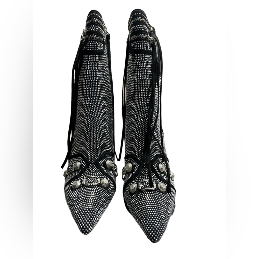 Booties - Azalea Wang Brooklyn Multi Baby Stiletto Booties in silver & black-New
